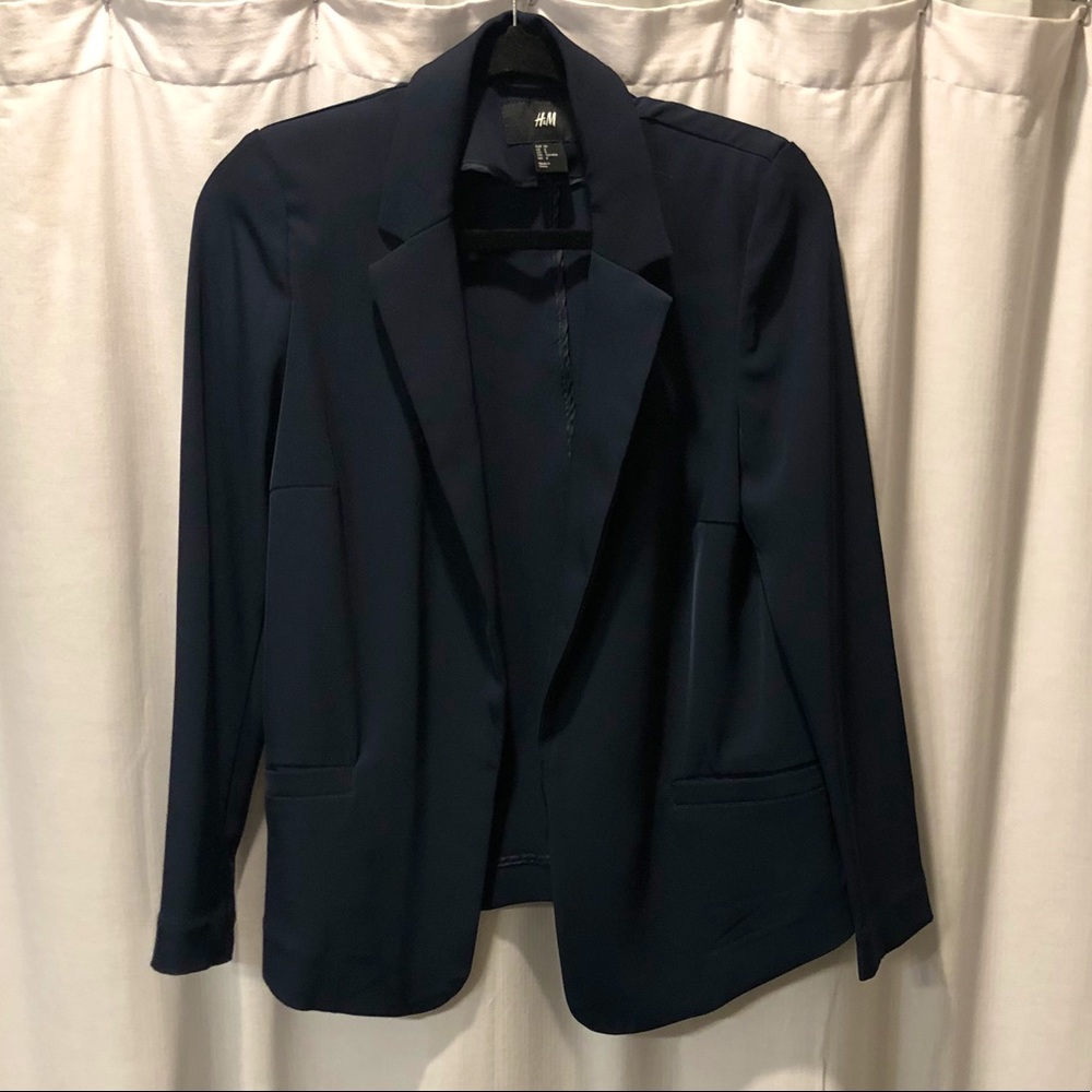 H&M Navy Open Front Blazer